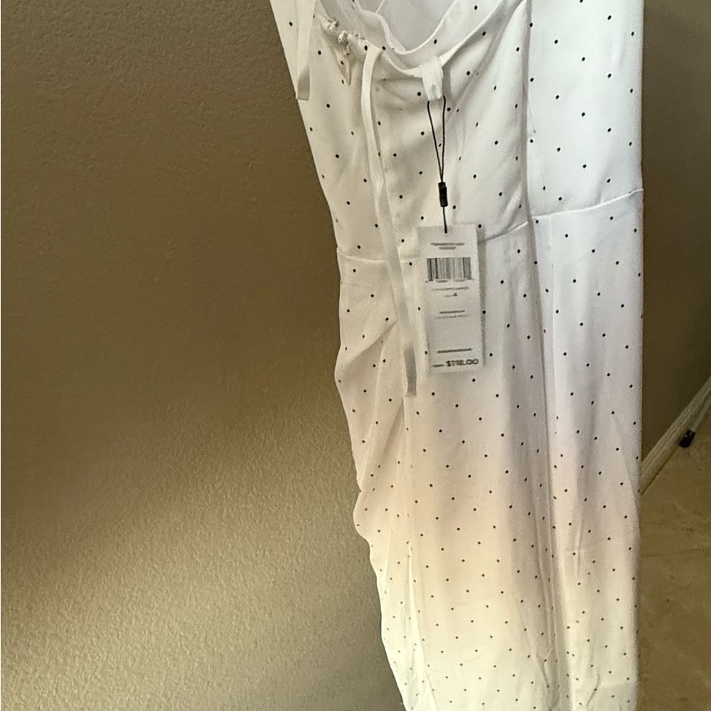 BCBGeneration Optic White Dress with Black Dots